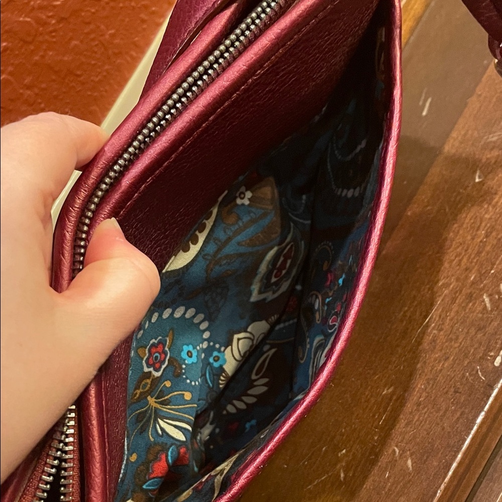 Brighton Barbados Red Patchwork Leather Shoulder … - image 10